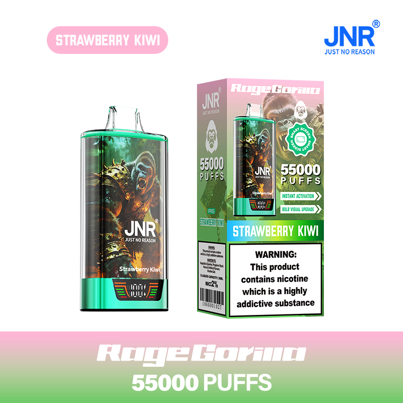 JNR RageGorilla 55000 Puffs Strawberry Kiwi Disposable Vape | Dual Mesh + Smart Display