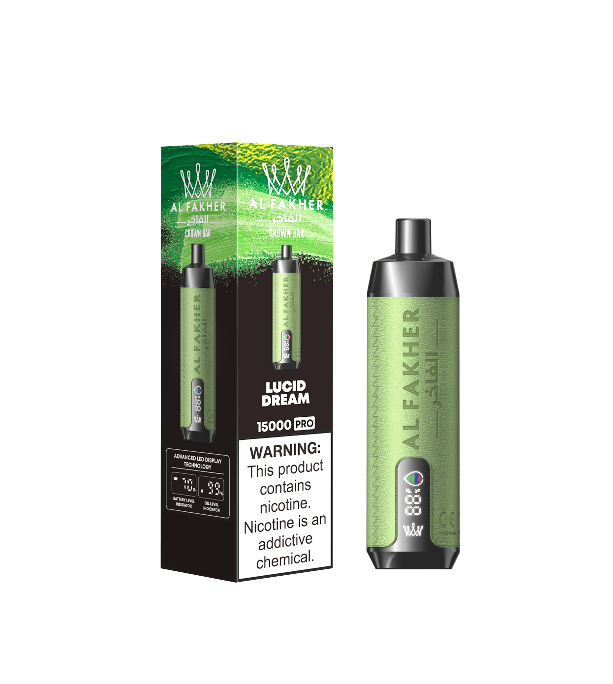 AL FAKHER Crown Bar 15K Puffs Lucid Dream – Blueberry & Tropical Fruit Disposable Vape (20ml, 850mAh, Display)