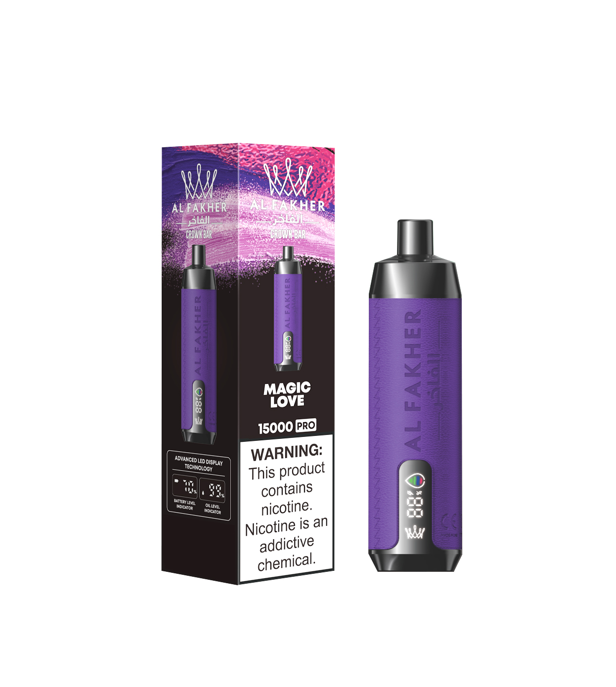 AL FAKHER Crown Bar 15K Puffs Magic Love – 20ml Rechargeable Disposable Vape with Display