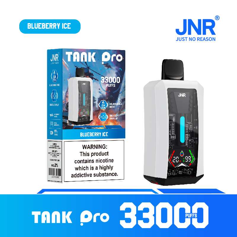 JNR TANK PRO 33000 Puffs Blueberry Ice Disposable Vape (28ml, Dual Mesh, LED, Type‑C, 850mAh)