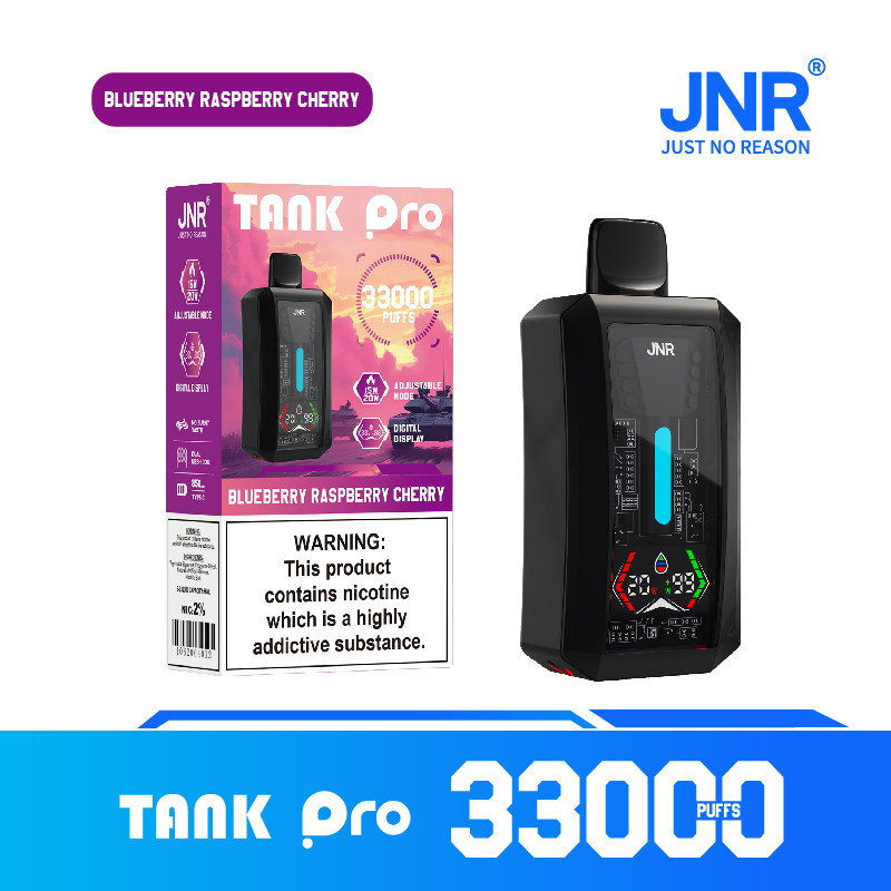 JNR TANK PRO 33000 Puffs – Blueberry Raspberry Cherry (28ml, Dual Mesh, LED Display, Type‑C)