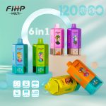 FIHP 6-in-1 Disposable Vape 120000 Puffs (64ml) | Rainbow Candy, Cherry Cola Ice, Love 666, Mango Ice, Blueberry Cotton Candy, Peach Ice