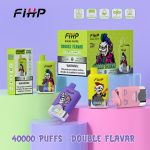 FIHP Double Flavor Disposable Vape 40000 Puffs – Peach Mango Pineapple & Cherry Ice (LED, Type‑C, Dual Mesh)