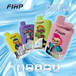 FIHP Double Flavor Disposable Vape 40000 Puffs – Peach Mango Pineapple & Cherry Ice (LED, Type‑C, Dual Mesh)