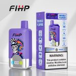 FIHP Double Flavor 40000 Puffs Disposable Vape – Grape Ice & Strawberry Kiwi | Dual Mesh, Type‑C, LED