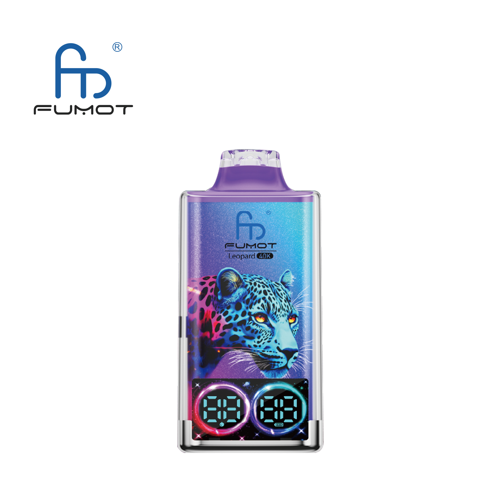 Fumot Leopard 40000 Puffs Disposable Vape – Blueberry Ice, Dual Mesh Coil, LED Display, 700mAh, Type‑C