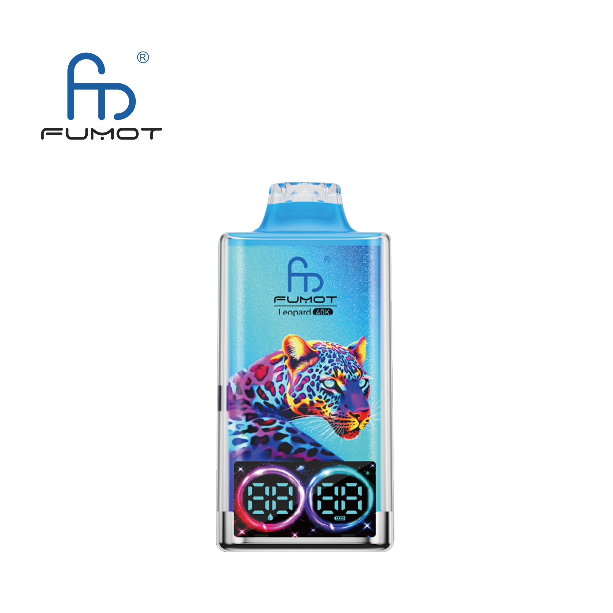 Fumot Leopard 40000 Puffs Blueberry Raspberry Disposable Vape – Dual Mesh, LED Display, Type‑C, 700mAh