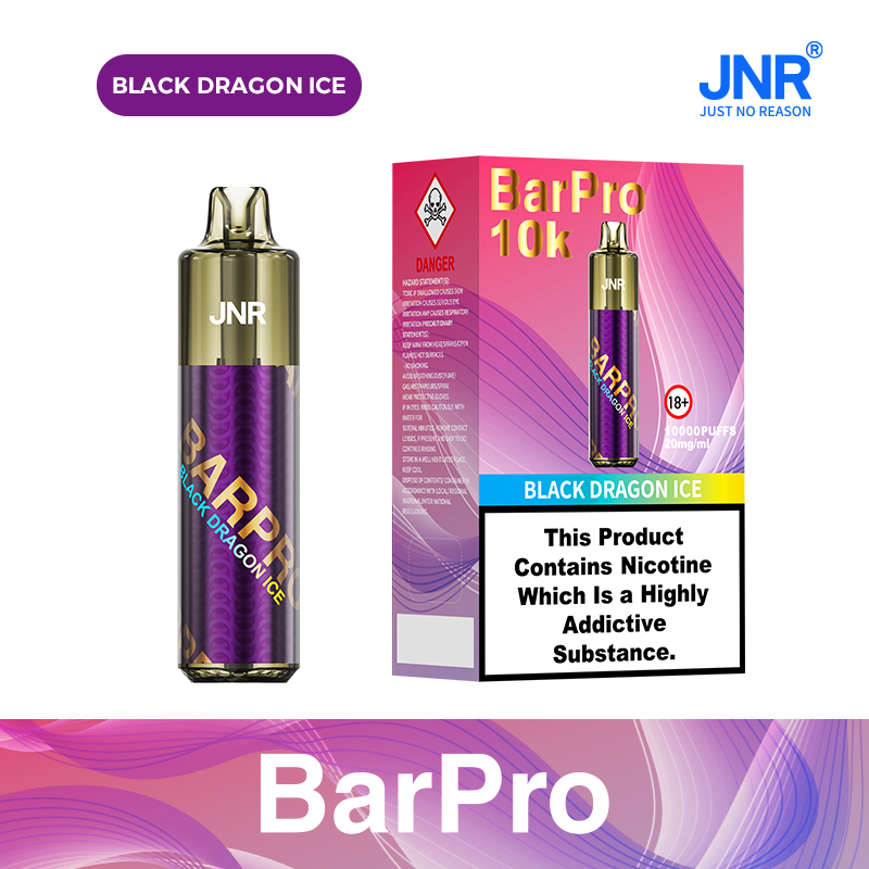 JNR BarPro 10000 Puffs Black Dragon Ice – Rechargeable Prefilled Vape (12ml, Mesh Coil, RGB)