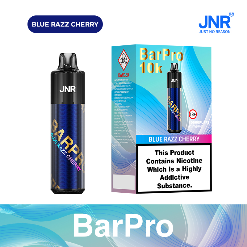 JNR BarPro 10000 Puffs Blue Razz Cherry Disposable Vape (12ml, Rechargeable, 0/2/5%)
