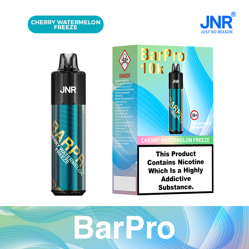 JNR BarPro 10000 Puffs Cherry Watermelon Freeze – Rechargeable Prefilled Disposable Vape (12ml, Mesh Coil, RGB)