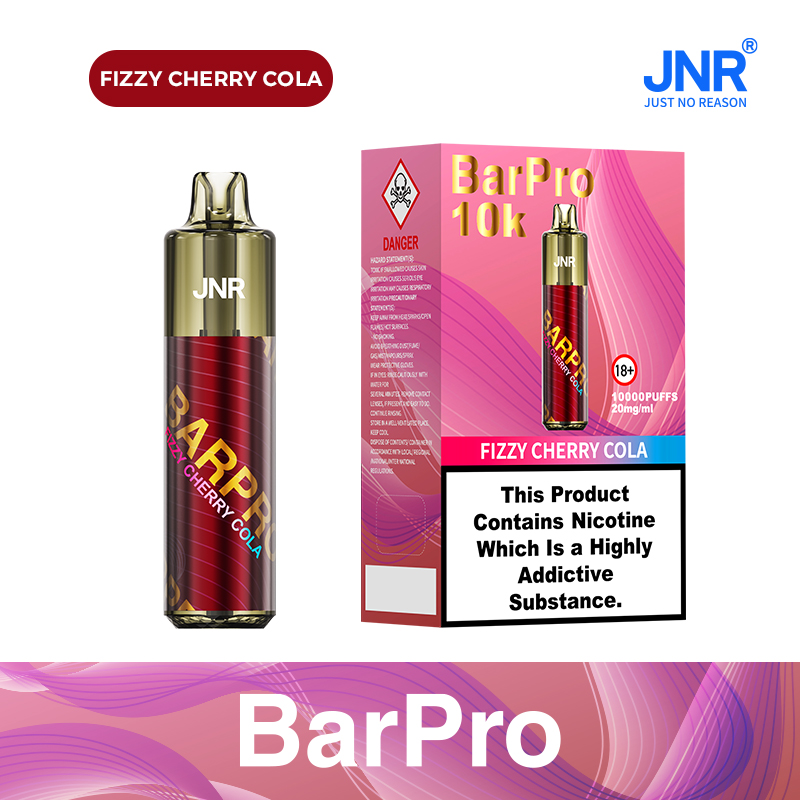 JNR BarPro 10000 Puffs Fizzy Cherry Cola Disposable Vape (12ml, Rechargeable, Mesh Coil)