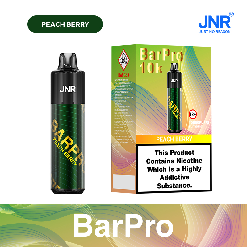 JNR BarPro 10000 Puffs Peach Berry (12ml, Rechargeable, Mesh Coil, 0/2/5% Nicotine)