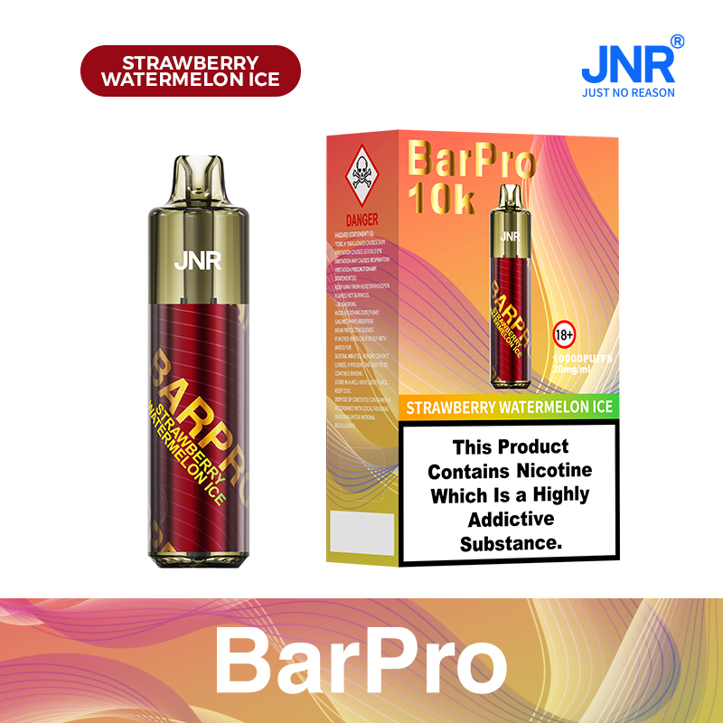 JNR BarPro 10000 Puffs Strawberry Watermelon Ice Prefilled Rechargeable Vape (12ml, 0/2/5% Nicotine)