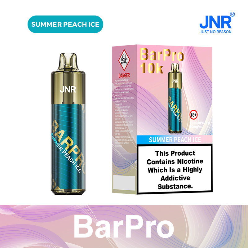 JNR BarPro 10000 Puffs Summer Peach Ice Disposable Vape (12ml, Rechargeable, 0/2/5% Nicotine)