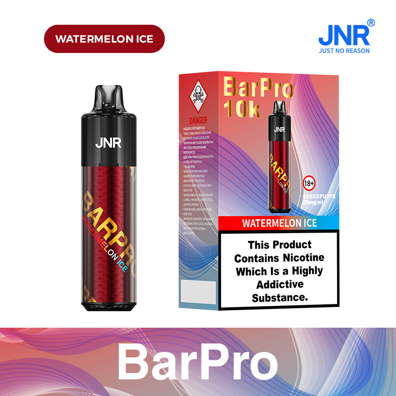 JNR BarPro 10000 Puffs Watermelon Ice (12ml, Rechargeable, Mesh Coil) – 0/2/5% Nicotine