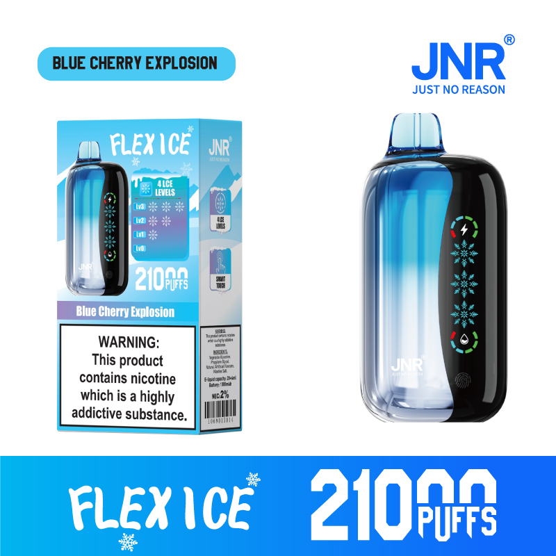 JNR FLEX ICE 21000 Puffs Blue Cherry Explosion Disposable Vape with Adjustable Ice Control & LED Touchscreen