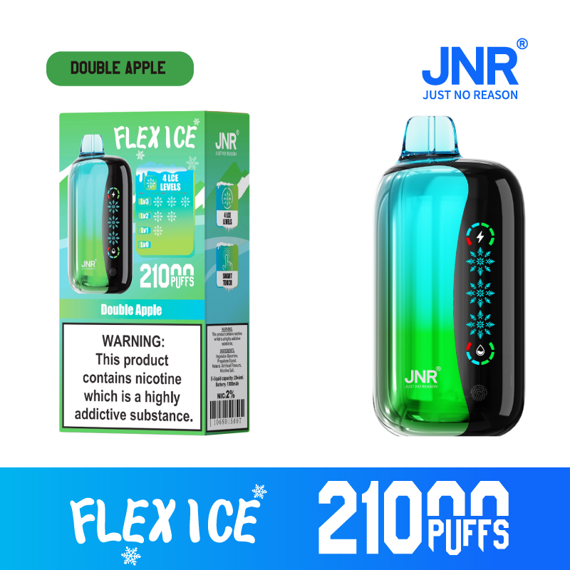 JNR FLEX ICE 21000 Puffs Double Apple Disposable Vape – Adjustable Ice Control, Dual Mesh, 26ml, USB-C Rechargeable