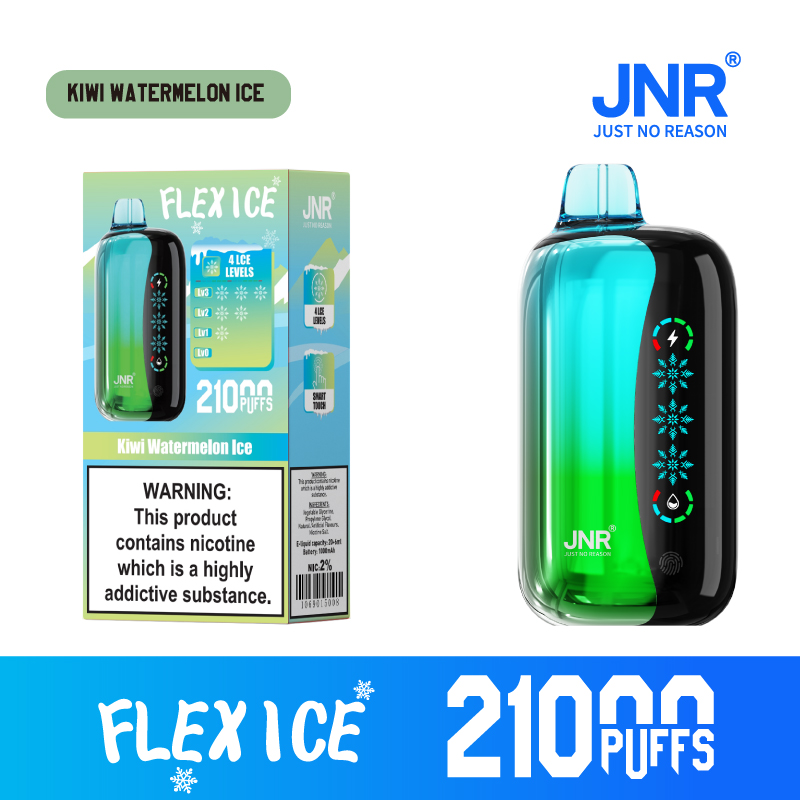 JNR FLEX ICE 21000 Puffs Kiwi Watermelon Ice Disposable Vape with Adjustable Ice Control (LED Touchscreen)