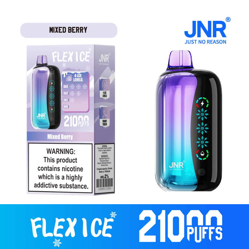 JNR FLEX ICE 21000 Puffs Mixed Berries Disposable Vape with Adjustable Ice Control & Touch Display