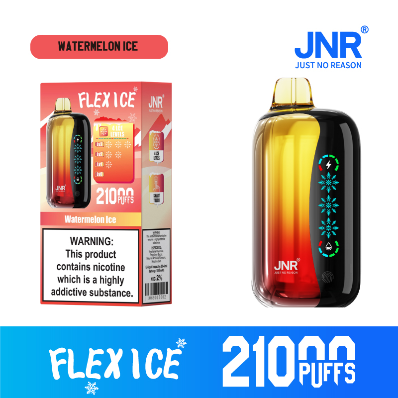 JNR FLEX ICE 21000 Puffs Watermelon Ice Disposable Vape – Adjustable Ice Control, Dual Mesh, 26ml, 1000mAh USB‑C