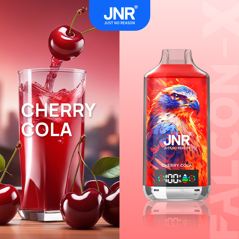 JNR Falcon-X 18000 Puffs Cherry Cola Disposable Vape (24ml, Rechargeable, Adjustable Airflow)