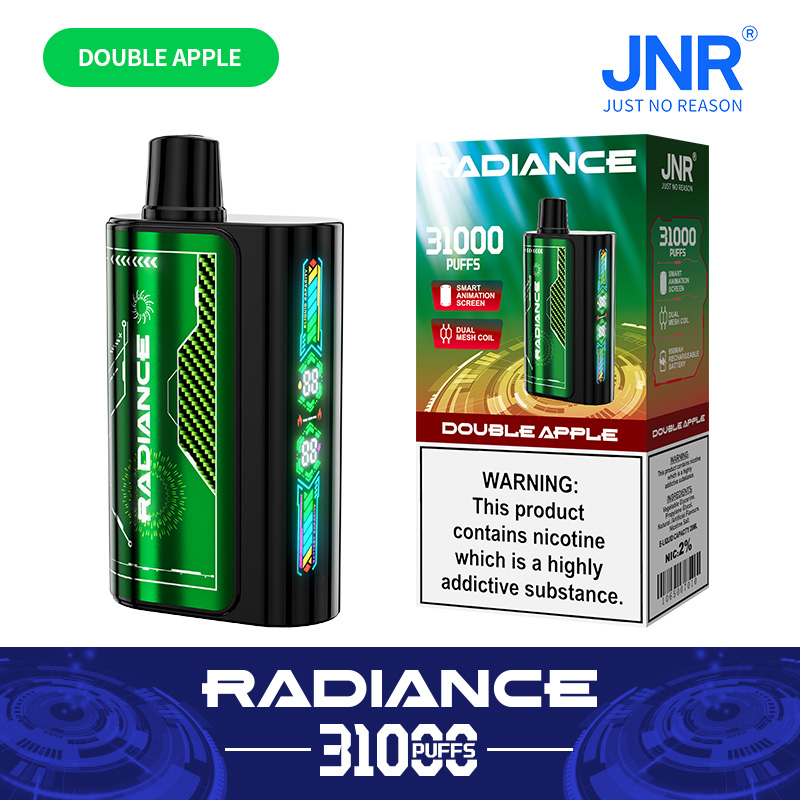 JNR Radiance 31000 Puffs Double Apple Disposable Vape (28ml, 950mAh, Dual Mesh, USB-C)