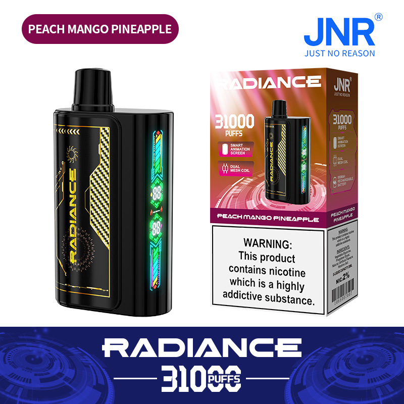 JNR Radiance 31000 Puffs Disposable Vape – Peach Mango Pineapple | Dual Mesh, 28ml, Type‑C
