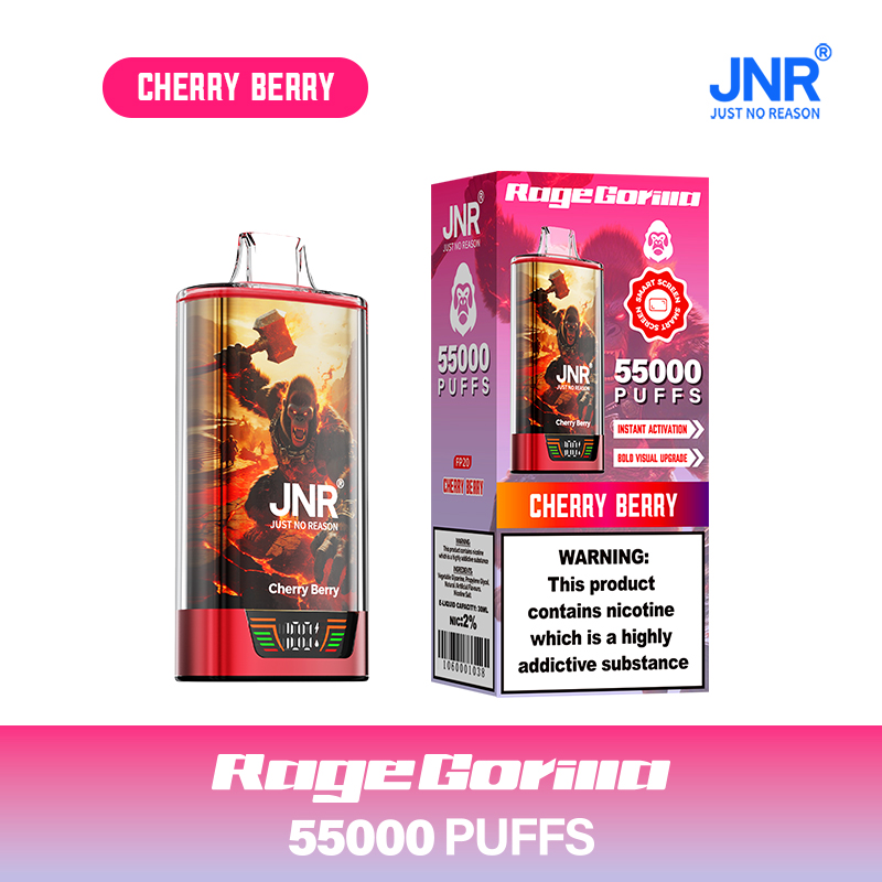 Cherry Berry JNR RageGorilla 55000 Puffs Disposable Vape | Dual Mesh, Smart Display, 42ml