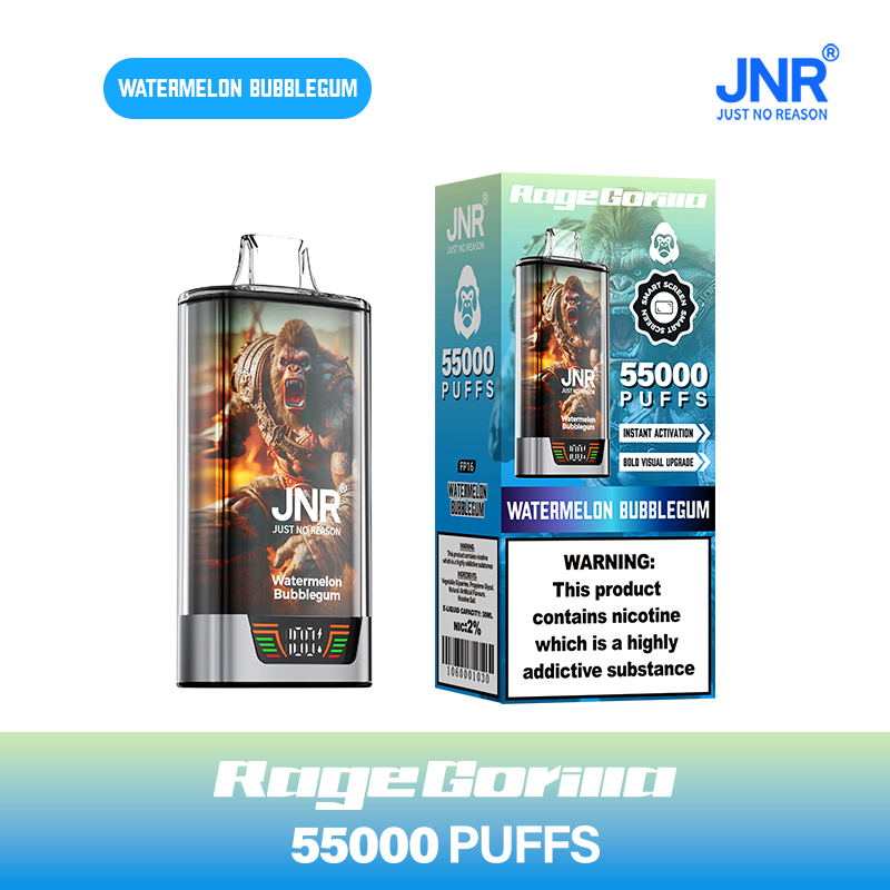 JNR RageGorilla 55000 Puffs Watermelon Bubblegum Disposable Vape | Dual Mesh + Smart Display