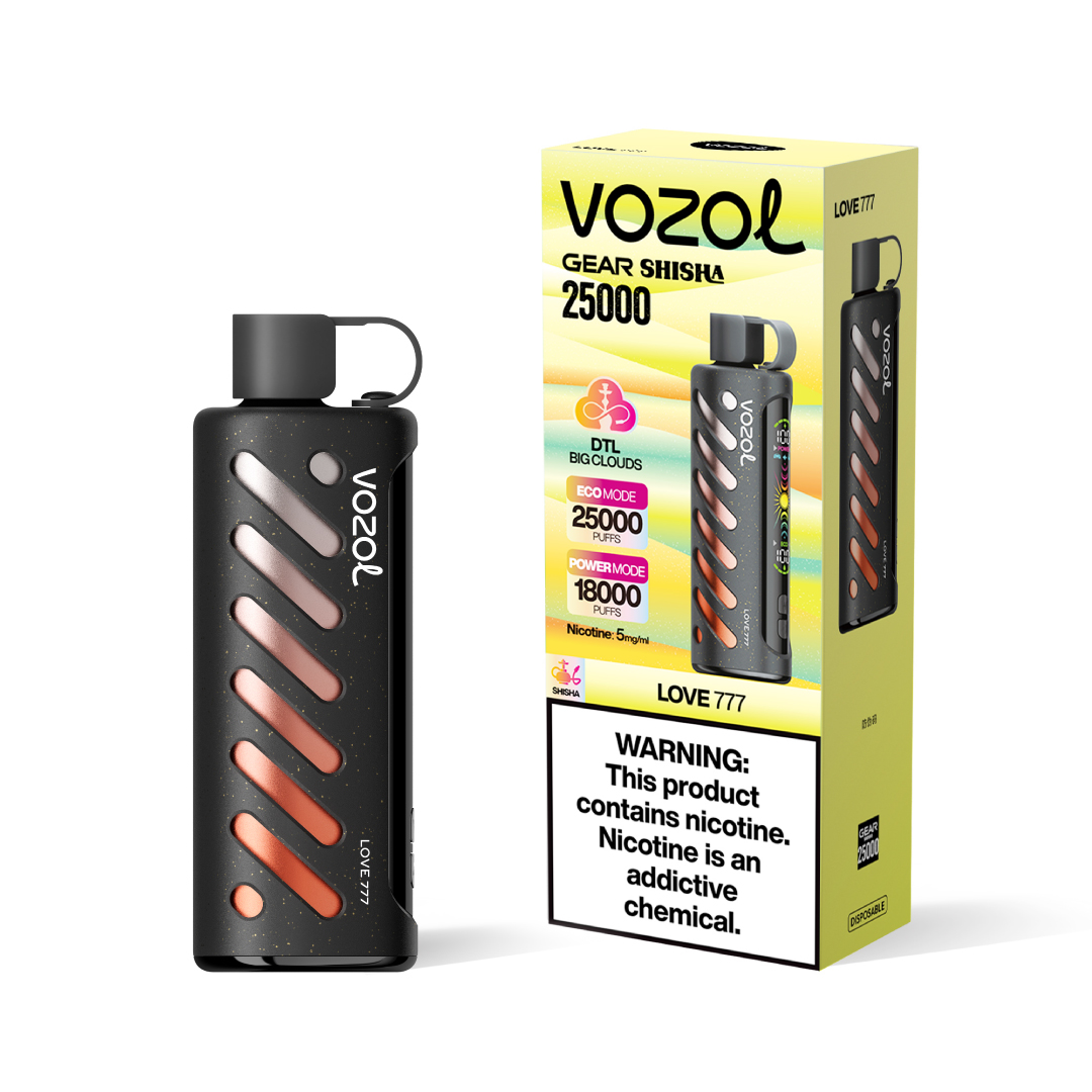 Vozol Gear Shisha 25K Puffs Love 777 Disposable Vape – Strawberry Watermelon Tropical Fruit (5% Nicotine)