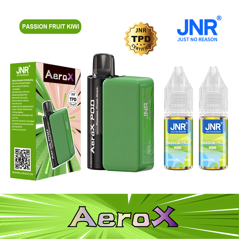 JNR Aero X 32000 Puffs Passion Fruit Kiwi | Refillable Pod Vape 2% Nicotine, Adjustable Airflow, USB-C