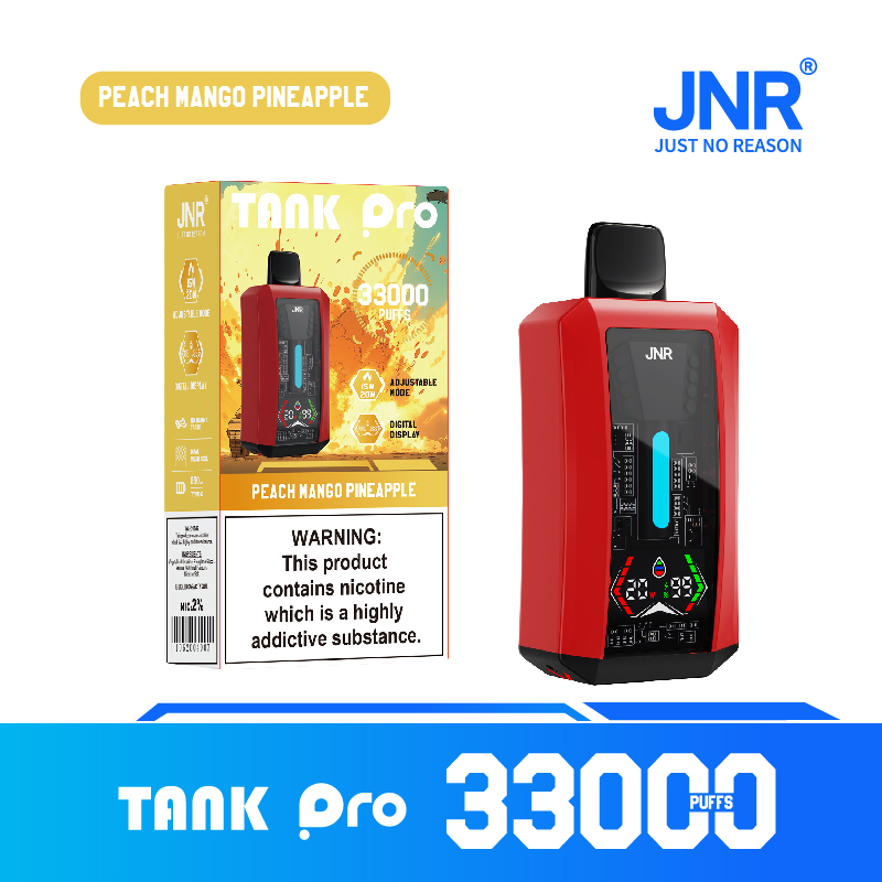 JNR TANK PRO Peach Mango Pineapple 33000 Puffs Disposable Vape | 28ml | Dual Mesh | LED Screen