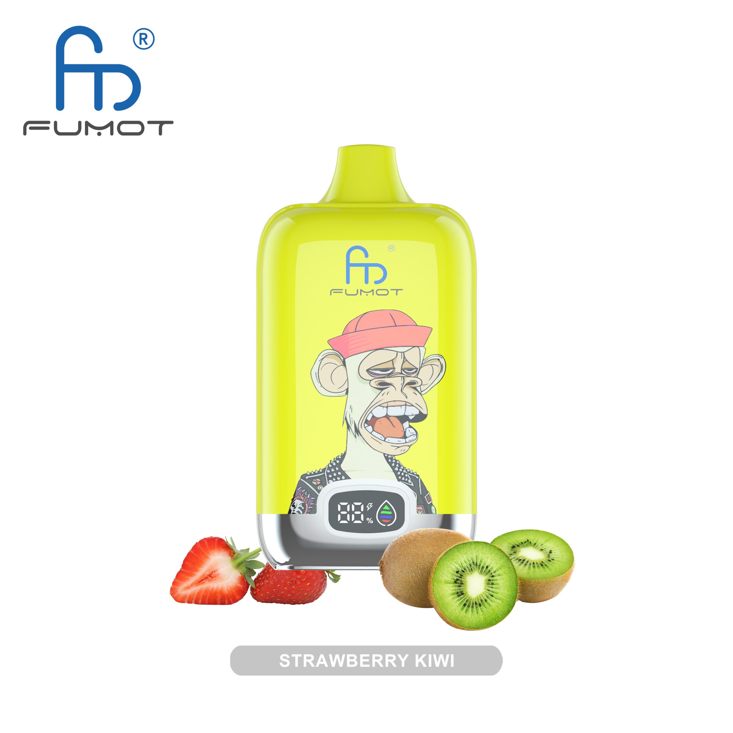 RAndM Tornado 12000 Puffs Strawberry Kiwi Disposable Vape – 20ml, 850mAh Rechargeable, LED Display