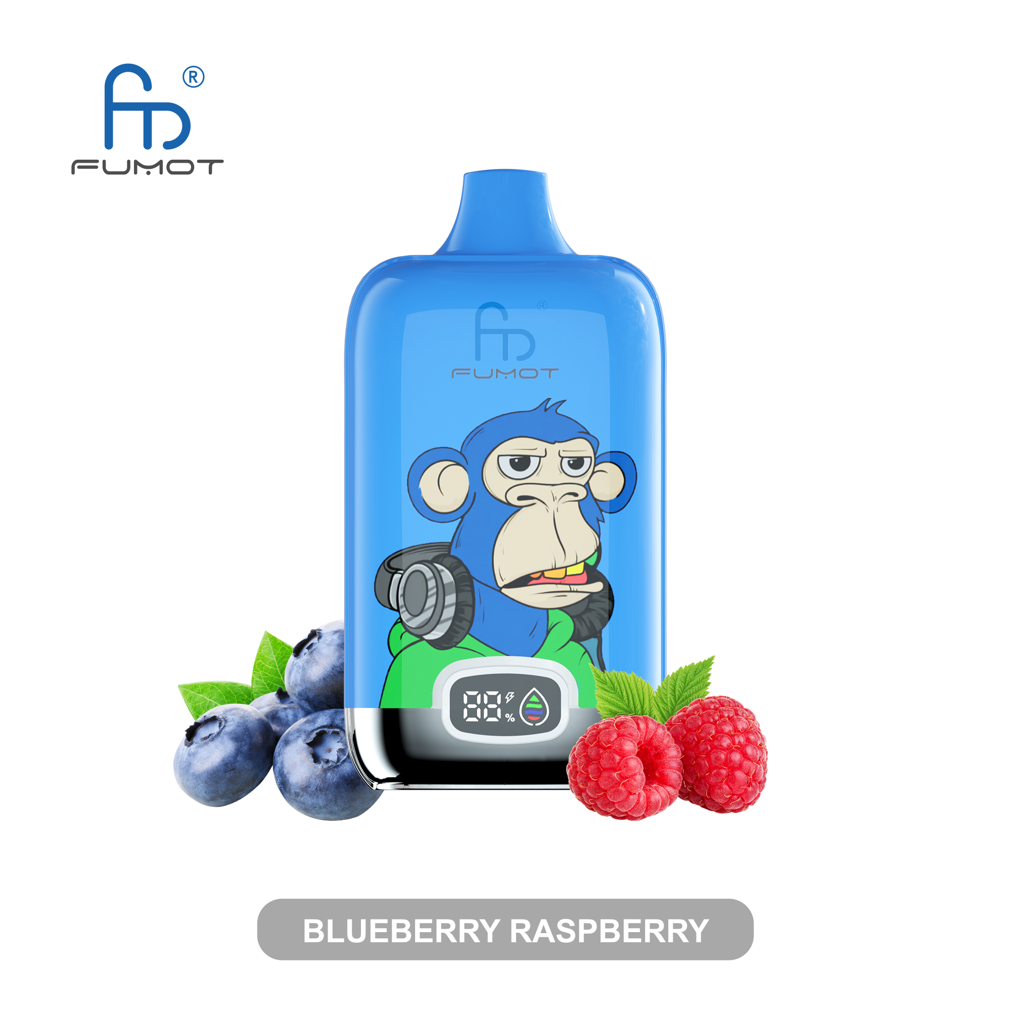 R&M RandM Tornado 12000 Puffs Blueberry Raspberry Disposable Vape | 20ml, Mesh Coil, LED Display