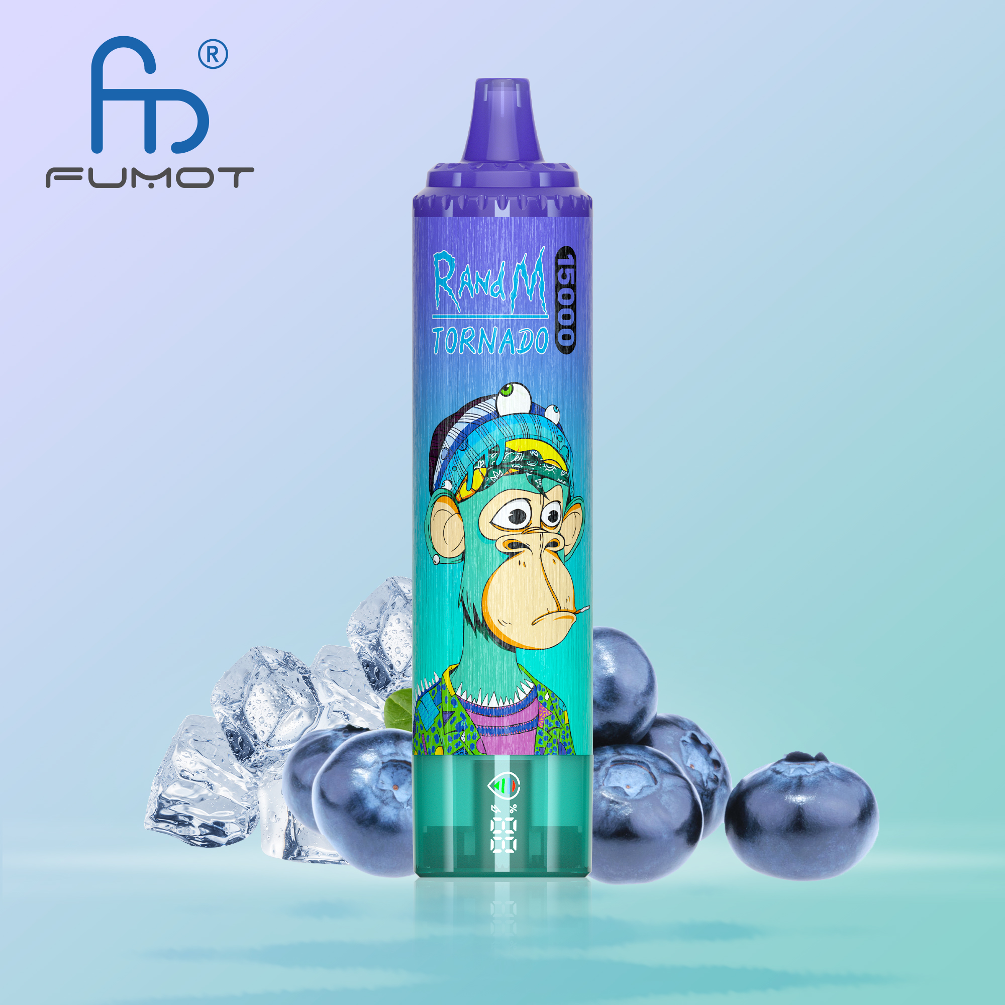 RandM Tornado 15000 Puffs Blueberry On Ice Disposable Vape (25ml, 850mAh, Rechargeable)