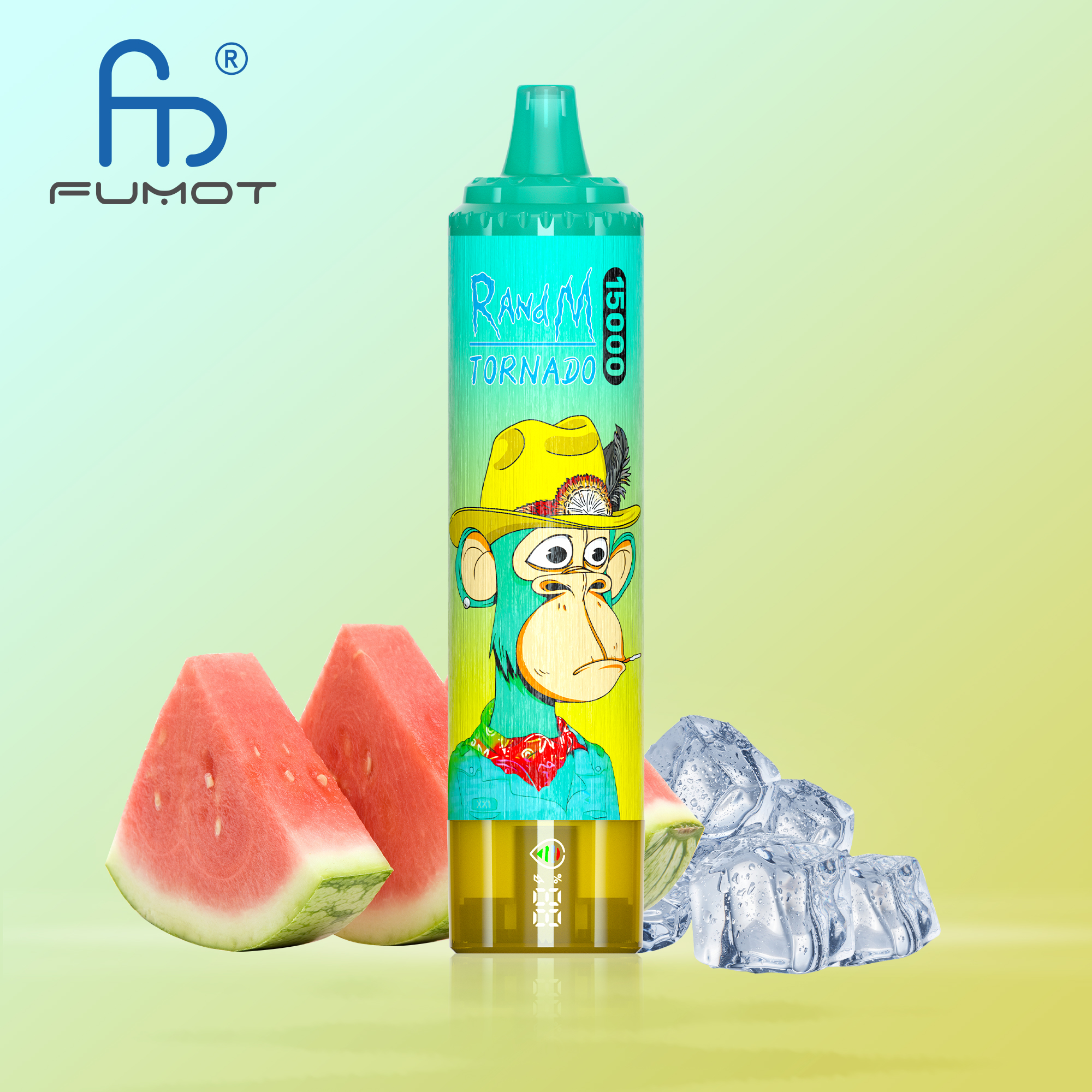 RAndM Tornado 15000 Puffs Watermelon Ice Disposable Vape (25ml, 850mAh, Display, USB‑C)