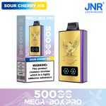 JNR Mega Box Pro Sour Cherry Ice 50000 Puffs – 32ml, 850mAh, Dual Mesh, Type‑C (0/2/5% Nic)