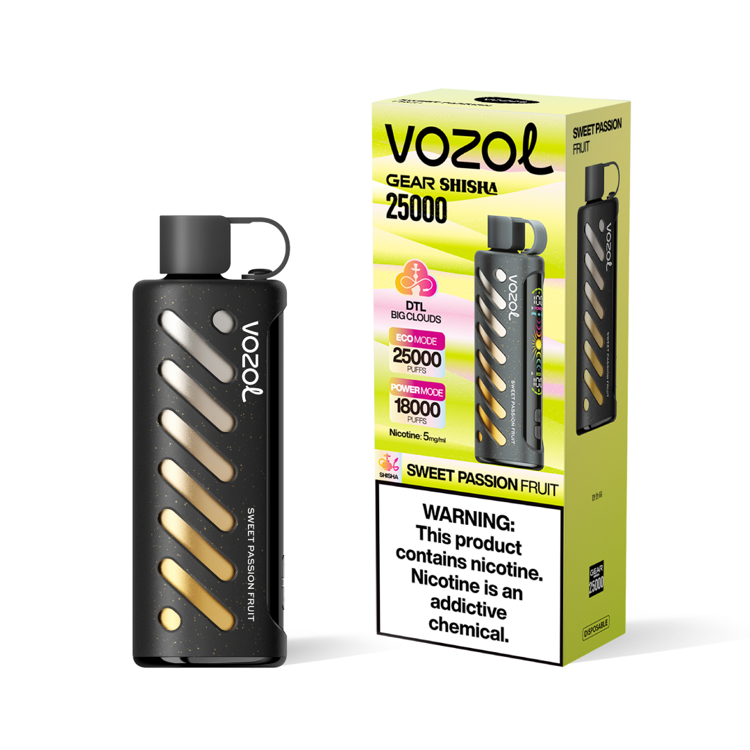 Vozol Gear Shisha 25K Puffs Sweet Passion Fruit Disposable Vape (24ml, 5% Nicotine)