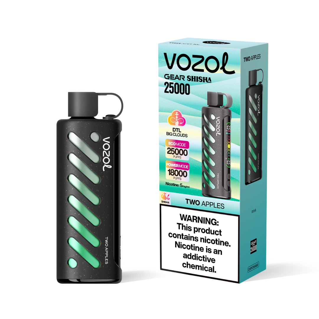 Vozol Gear Shisha 25K Puffs Two Apples Disposable Vape (24ml, 5% Nicotine)