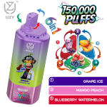 UZY 6-in-1 150000 Puffs Disposable Vape – Grape Ice / Mango Peach / Blueberry Watermelon (64ml, Display, Rechargeable 650mAh)