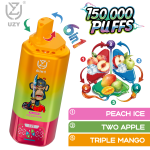 UZY 6-in-1 150000 Puffs Disposable Vape (Peach Ice / Two Apple / Triple Mango) – 64ml, 650mAh, Display