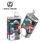 UZY Crystal Twin 50000 Puffs Dual Flavor Vape – Blueberry Ice & Summer Peach Ice (40ml, Rechargeable)
