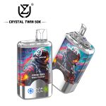 UZY Crystal Twin 50000 Puffs Dual Flavor Disposable Vape – Peach Mango Pineapple + Red Bull (40ml, 850mAh, Type‑C, Display)