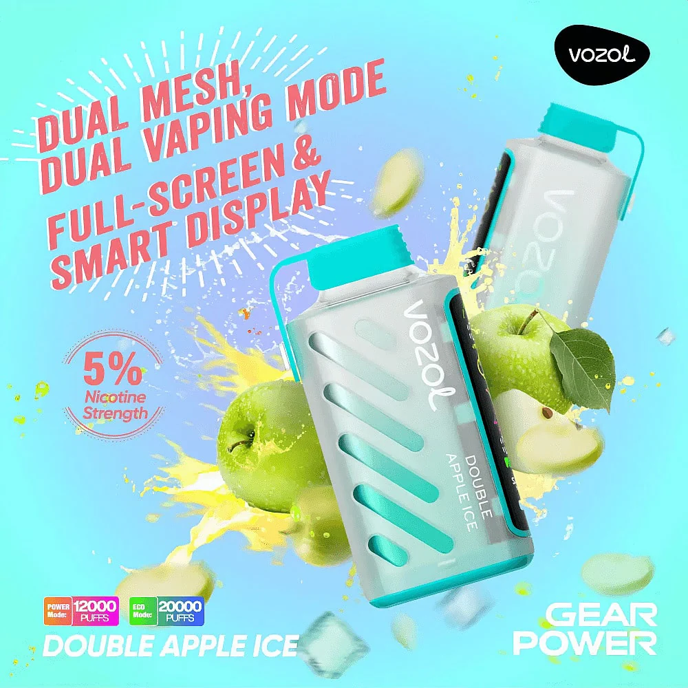 Vozol Gear Power 20000 Puffs Double Apple Ice – Dual Apple + Icy Finish (20ml, 5% Nicotine)