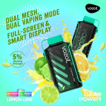 Vozol Gear Power 20000 Puffs Lemon Lime Disposable Vape (20ml, 5% Nicotine, Dual Mesh, Display)