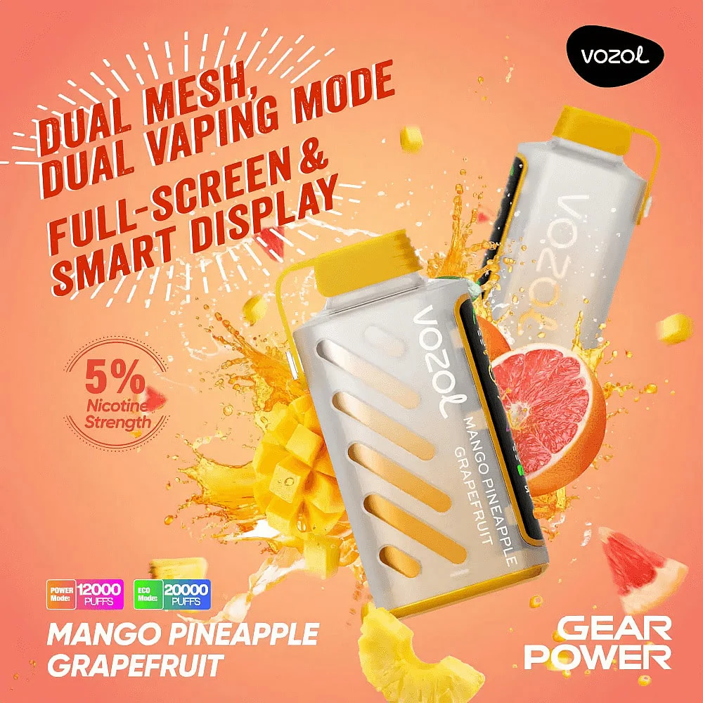 Vozol Gear Power 20000 Puffs – Mango Pineapple Grapefruit (20ml, 5% Nicotine)