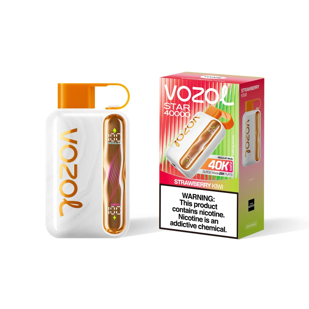 Vozol Star 40000 Puffs Strawberry Kiwi Disposable Vape – 1000mAh Rechargeable, OLED Display, Dual Mesh, USB‑C