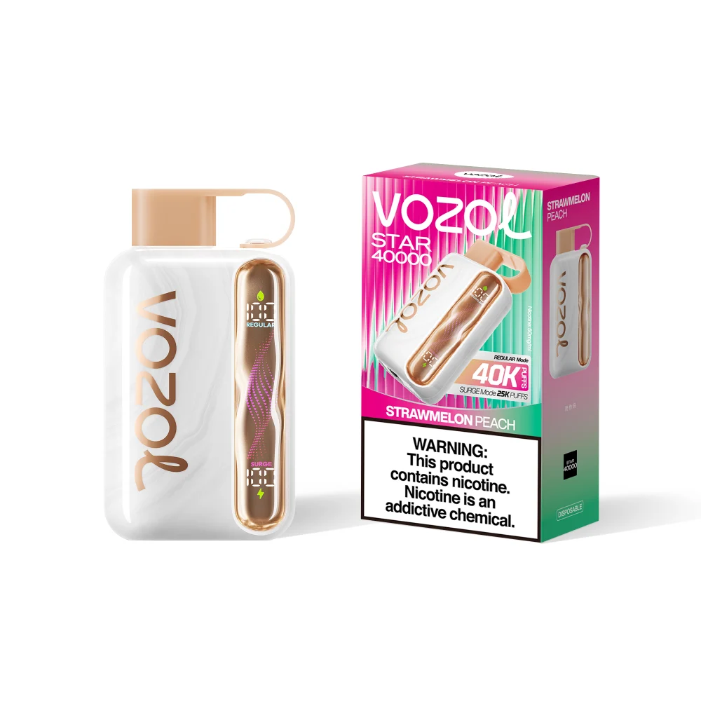 Vozol Star 40000 Puffs Strawmelon Peach Disposable Vape (5% Nic Salt) – Dual Mesh, OLED Display, USB‑C