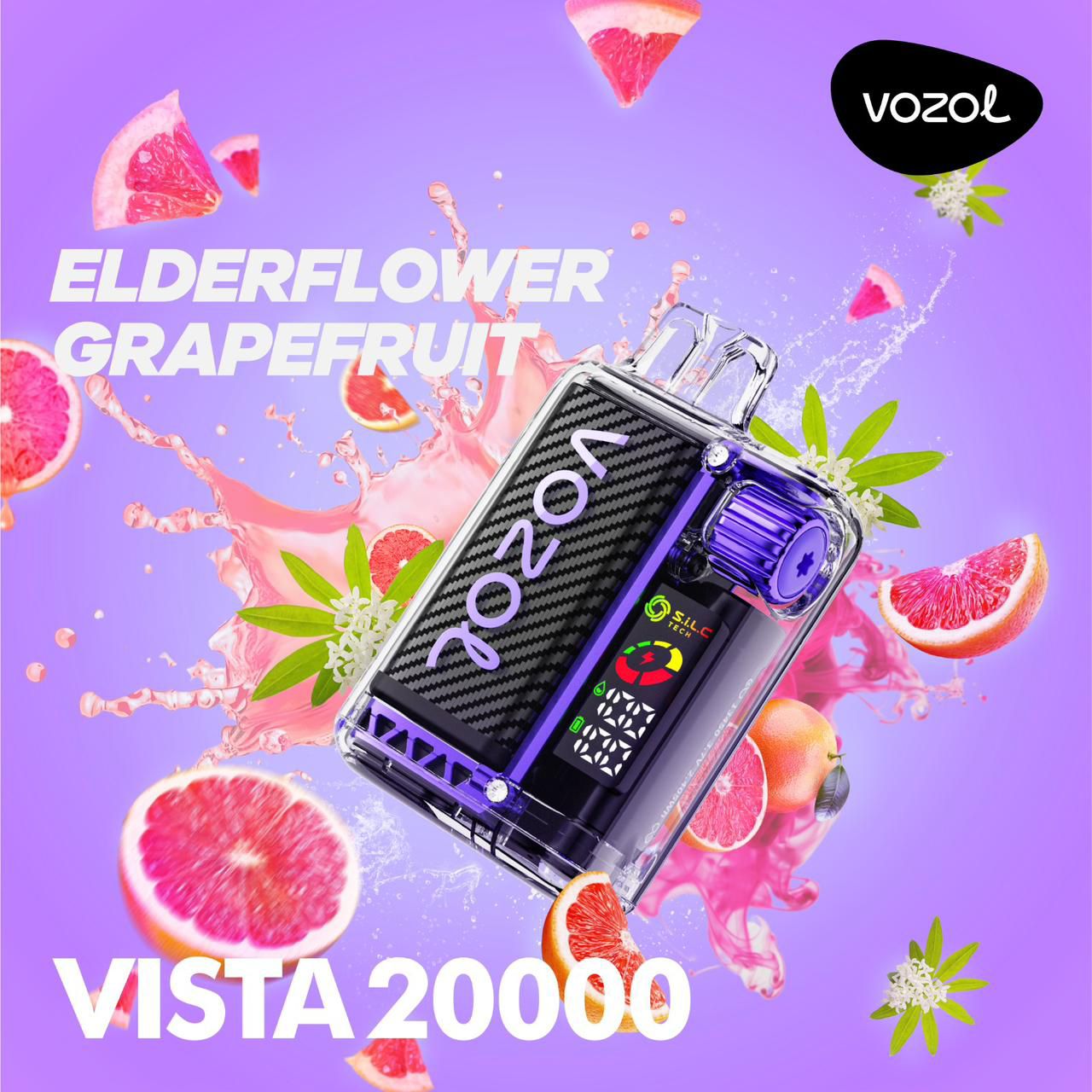 Vozol Vista 20K Puffs Elderflower Grapefruit Crystal Disposable Vape (24ml, 5% Nicotine)