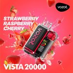 Vozol Vista Crystal 20000 Puffs Disposable Vape – Strawberry Raspberry Cherry, 24ml, 5% Nicotine, USB-C Rechargeable